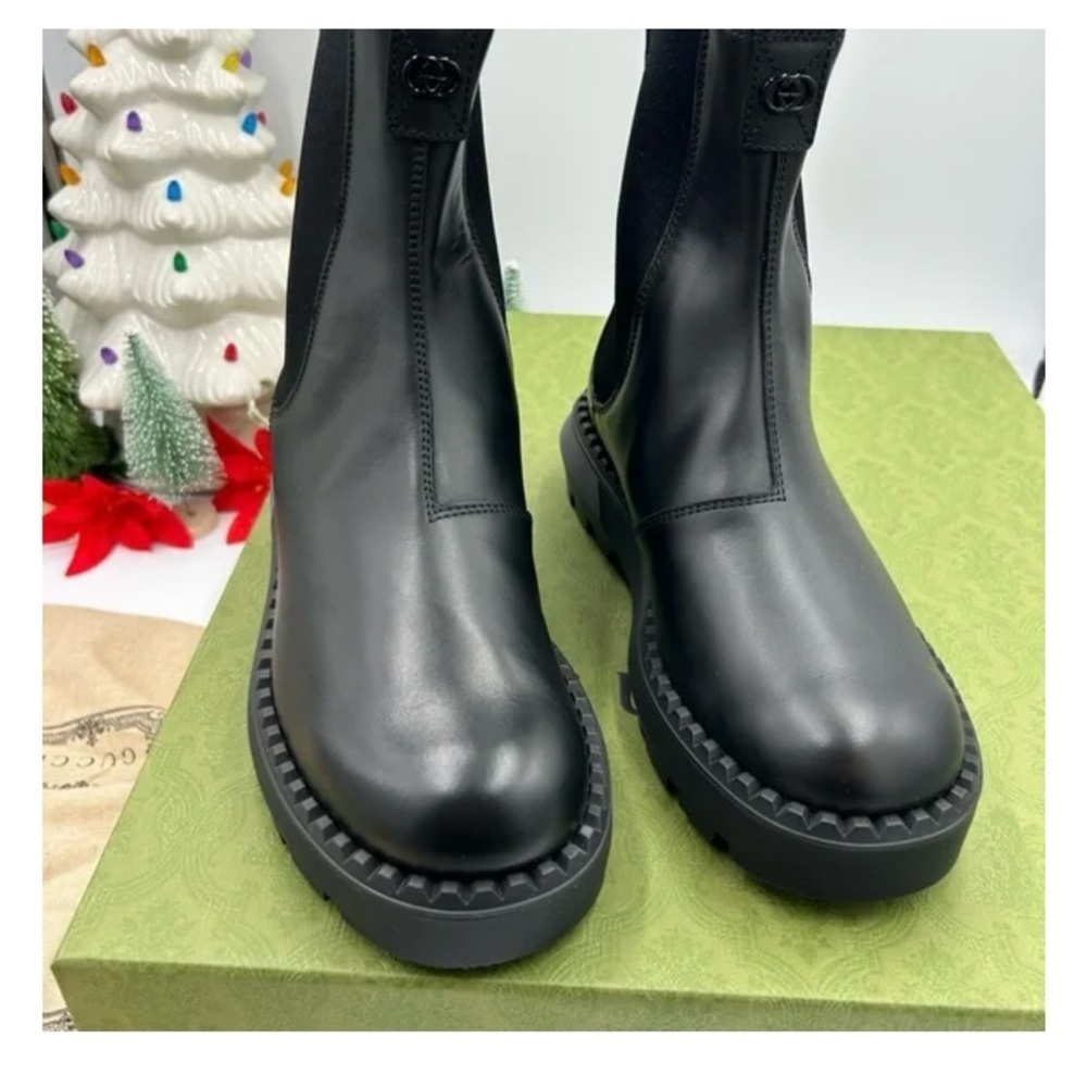 Gucci men's leather Chelsea boots size 7 fits 8 US made in Italy - Picture 3 of 6